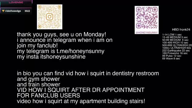 honey_sunshine Chaturbate Female 12-07-2025