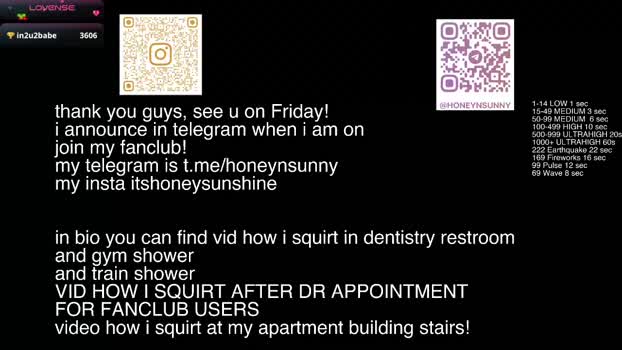 honey_sunshine Chaturbate Female 30-07-2025